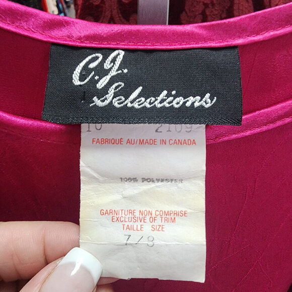 Vintage C.J. Selections Pink Silky Pleated Midi Slip Dress Size 7/8 - Picture 8 of 9